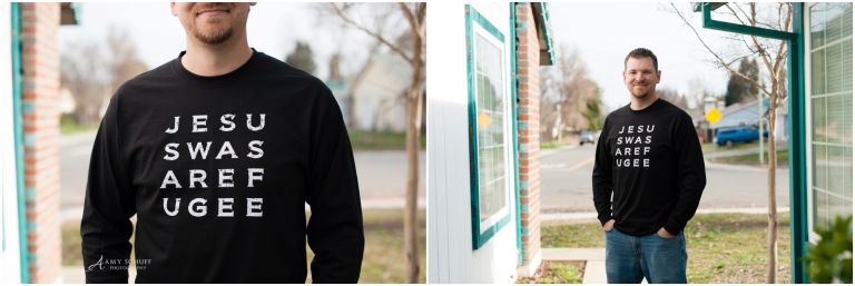 Amy Schuff - Jesus was a refugee shirt